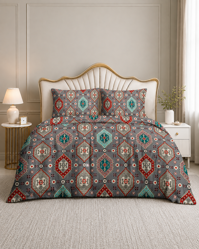 Premium Traditional Printed Bedsheet Set.